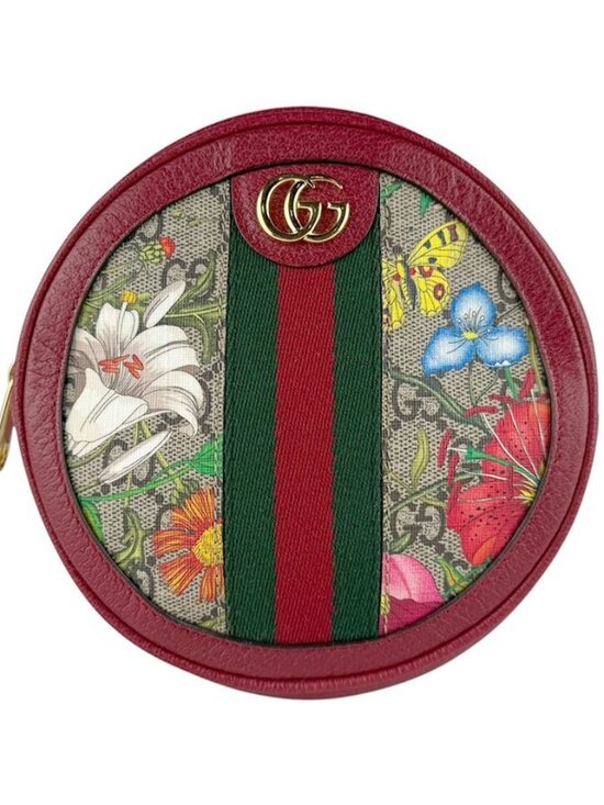 GUCCI GG Flora Backpack Red/Multicolor/Gold PVC/Leather/Metal main image 10